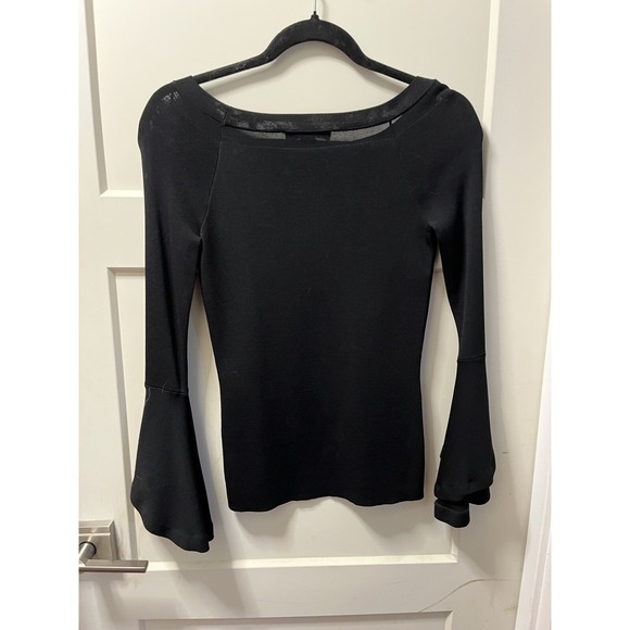 INC International Concepts Womens Sweater Size XS Black Knitted Pullover Blouse - Picture 2 of 5